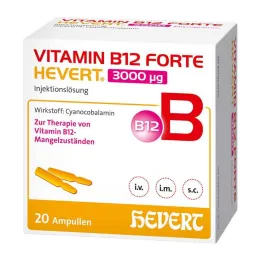 Vitamin B12 Forte Hevert 3000 µg injeksjonsvæske ampulle, 20x2 ml