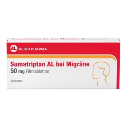 Sumatriptan AL mot migrene 50 mg filmdrasjerte tabletter, 2 stk