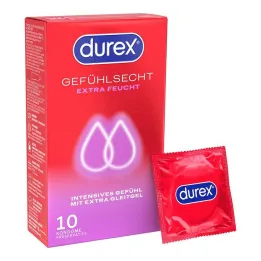 Durex ekstra fuktige kondomer med ekte følelse, 10 stk