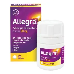 Allegra allergitabletter 20 mg tabletter, pakke med 100