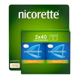 Nicorette Frukt 2 mg presset pastiller, 80 stk