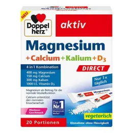 Doppelherz Magnesium + Kalsium + Kalium + D3 Direct Pellets, 20 stk