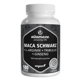 Maca Black + Tribulus + Ginseng Complex Capsules, 180 stk