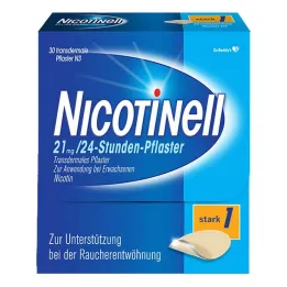 NICOTINELL 21 mg / 24-timers nikotinplaster, plasterstyrke sterk (1), 30 stk