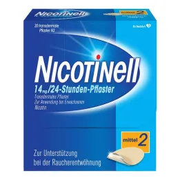 NICOTINELL 14 mg / 24-timers nikotinplaster, medium for plasterstyrke (2), 30 stk