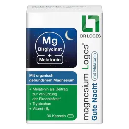 Magnesium Loges God natt med melatoninkapsler, 30 stk