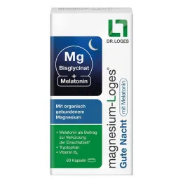 Magnesium Loges God natt med melatoninkapsler, 60 stk