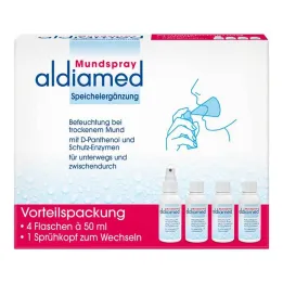 Aldiamed munnspray for spytttilskudd, 4x50 ml