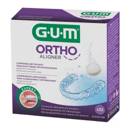 GUM Ortho Aligner rengjøringstabletter, 32 stk