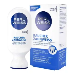 Perlehvit røyketannblekende tannkrem, 50 ml